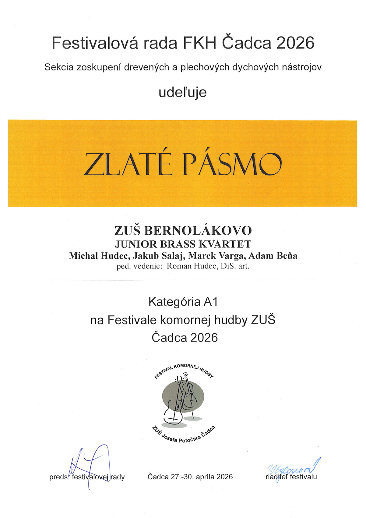 brass quartet zlate pasmo