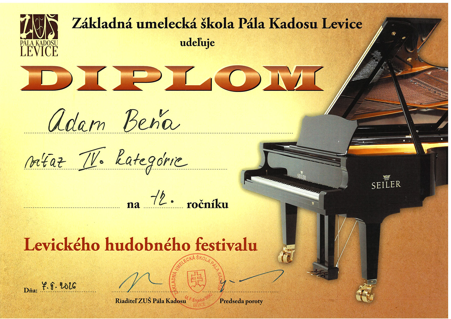 2026 05 Diplom Adam Bena vitaz IV kategorie