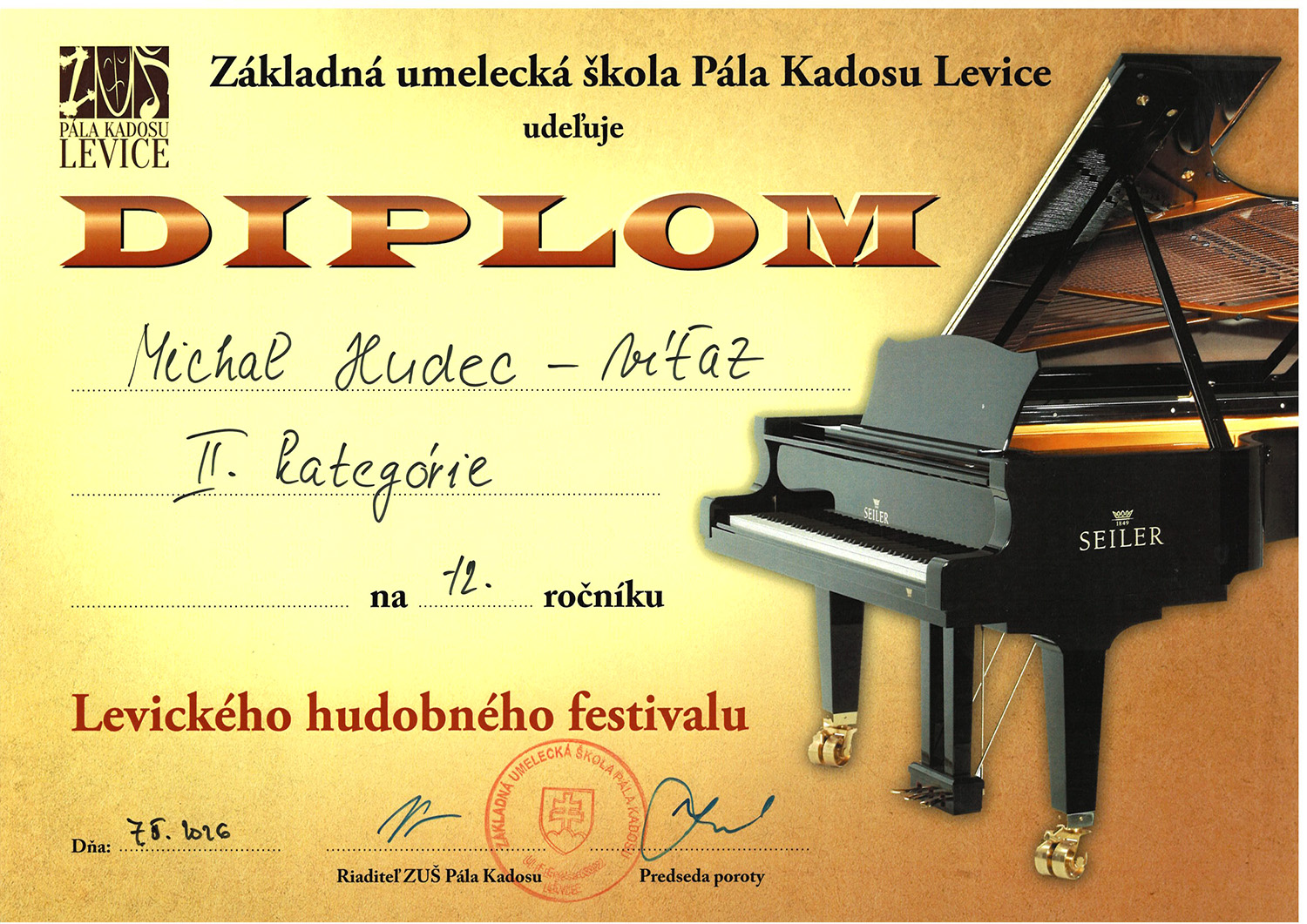 2026 05 Diplom Michal Hudec vitaz II kategorie